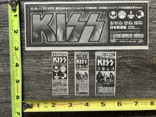 KISS Concert Ad Advert Domination Tour 2003 Japan Japanese 4pc Lot Vintage Kiss