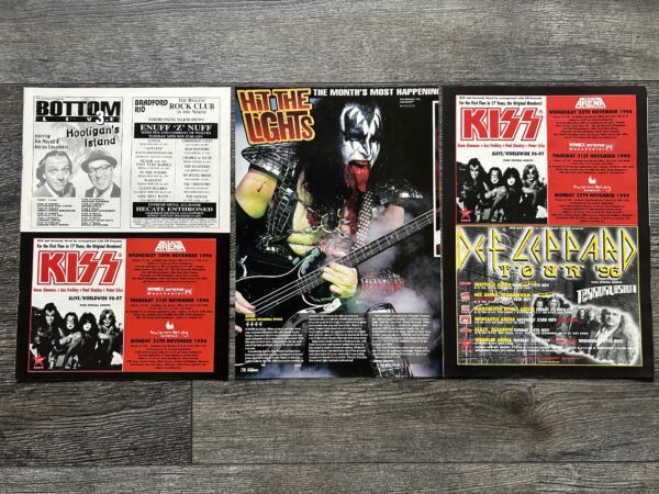 KISS Concert Ad Advert Alive Reunion Tour Wembley UK 1996 3pc Lot Vintage Kiss