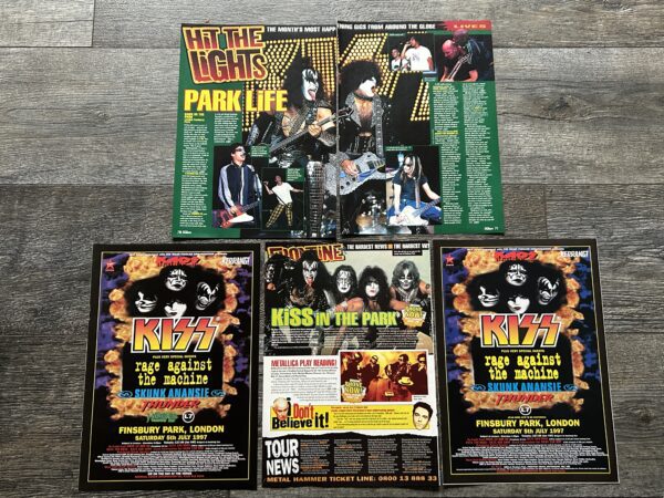 KISS Concert Ad Advert KAOS IN THE PARK Finsbury Park UK 1997 Lot Vintage Kiss