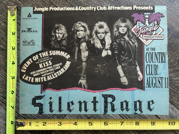 Kiss Concert Ad Advert SILENT RAGE Gene Simmons Aug 11 1989 Vintage Kiss