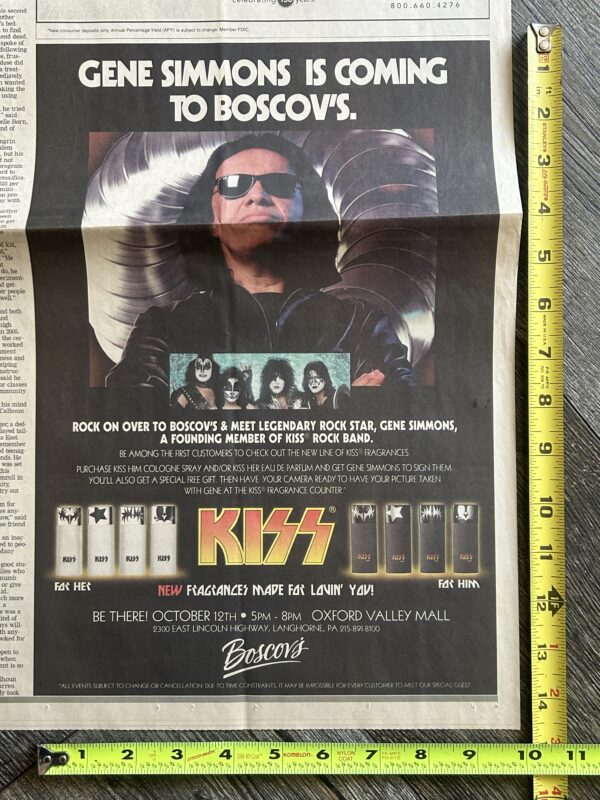 KISS Ad Advert GENE SIMMONS Kiss Cologne Perfume Boscov's In Store PA 2006