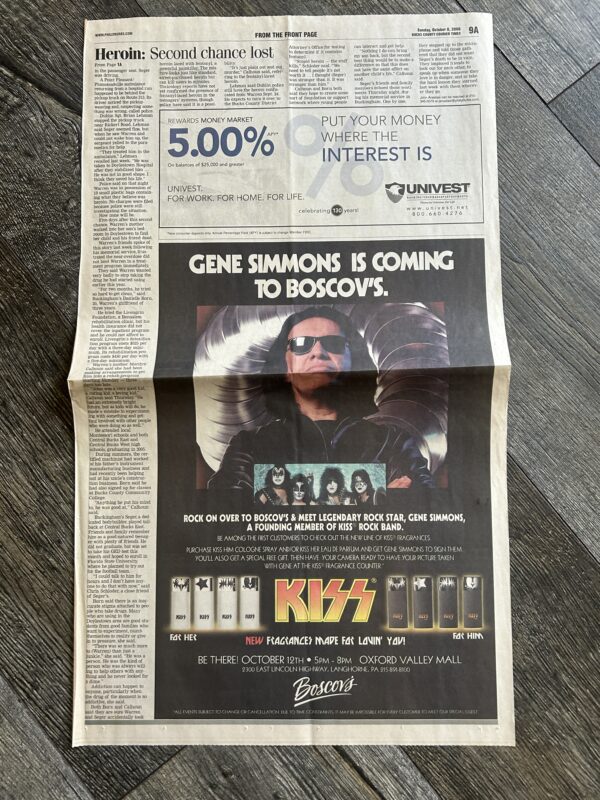 KISS Ad Advert GENE SIMMONS Kiss Cologne Perfume Boscov's In Store PA 2006