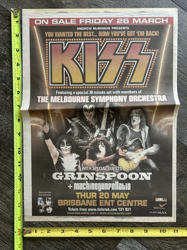 KISS Concert Poster Ad Advert Brisbane Australia Tour Symphony 2004 Vintage Kiss