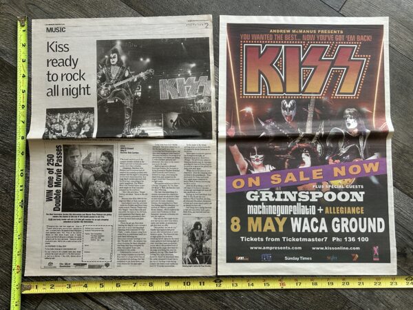 KISS Concert Poster Ad Advert Tour May 8 2004 Waca Australia Lot Vintage Kiss