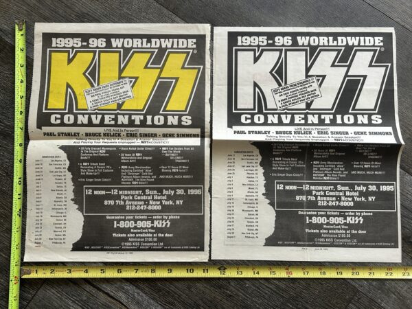 KISS Concert Ad Advert Tour Unplugged Conventions Tour NYC 1995 Lot Vintage Kiss