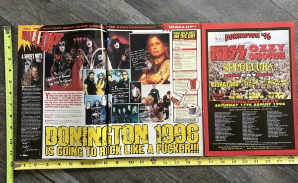 KISS Concert Ad Advert DONNINGTON Festival Reunion Tour 1996 Lot Vintage Kiss