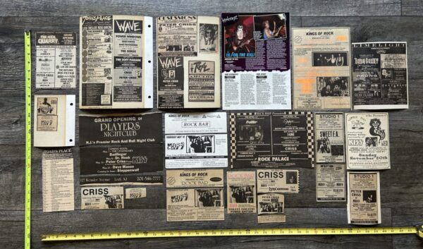 KISS Concert Ad Advert PETER CRISS Solo Collection Lot NJ NY CT Vintage Kiss