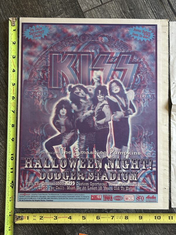 KISS Concert Ad Advert Psycho Circus 3-D Dodger Stadium Lot Vintage Kiss 11x14