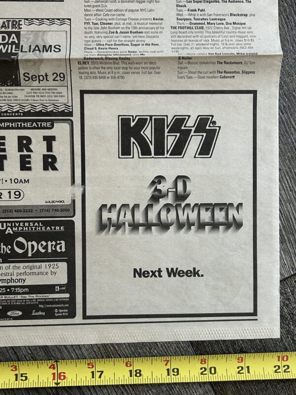 KISS Concert Ad Advert Psycho Circus 3-D Dodger Stadium Lot Vintage Kiss 11x14