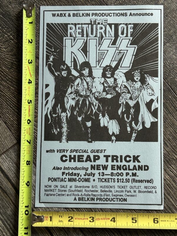 KISS Handbill Flyer Concert Ad Dynasty Tour Pontiac Michigan Vintage Kiss Aucoin