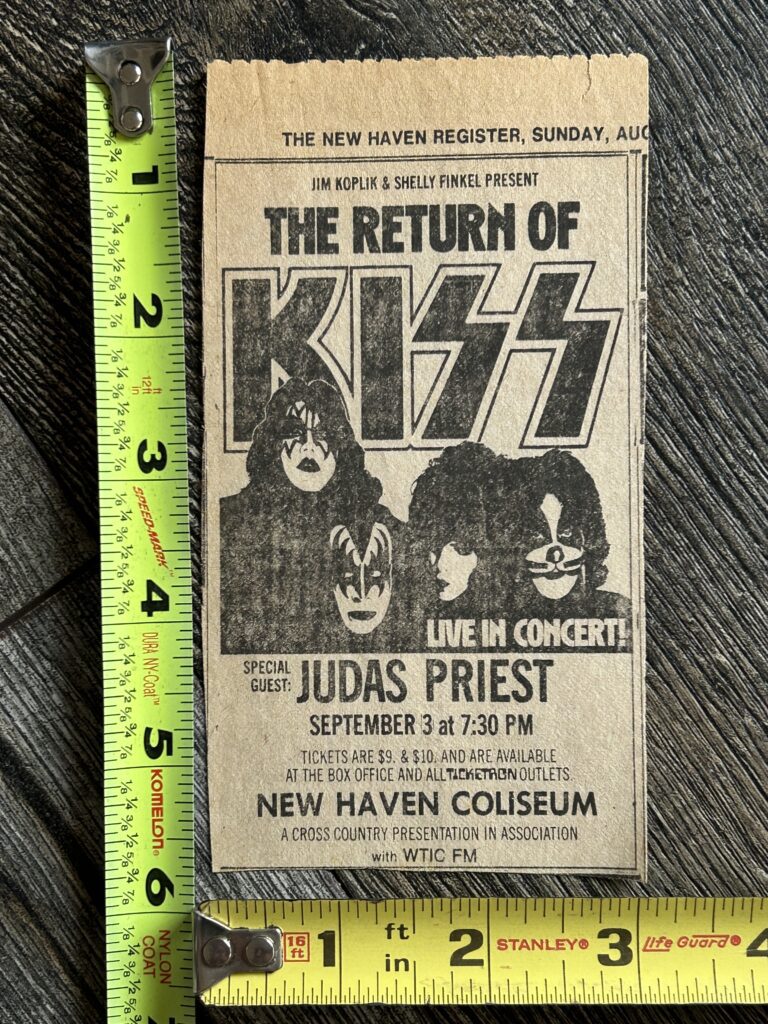 KISS Concert Ad Advert Dynasty Tour New Haven CT Sept 3 1979 Vintage Kiss Aucoin