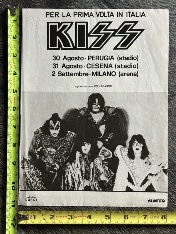 KISS Concert Ad Advert Unmasked Tour Italy Aug 30 31 Sept 2 Vintage Kiss Aucoin