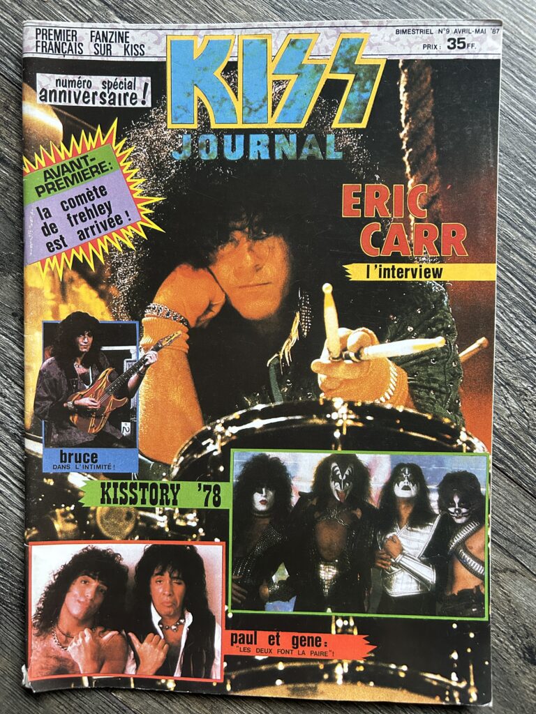 KISS Fanzine Magazine THE KISS JOURNAL #9 Eric Carr 1987 France Vintage Kiss