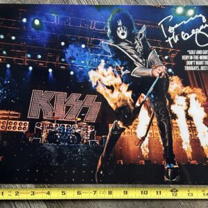 KISS Photo Poster TOMMY THAYER Signed Autograph Golf & Guitar 16x12 2013
