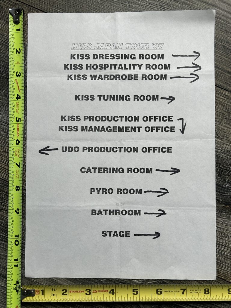 KISS Concert Backstage Sign Reunion Tour Japan 1997 Directory Vintage Kiss A