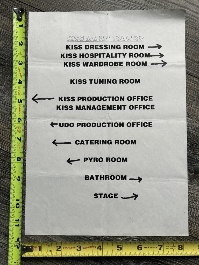 KISS Concert Backstage Sign Reunion Tour Japan 1997 Directory Vintage Kiss B