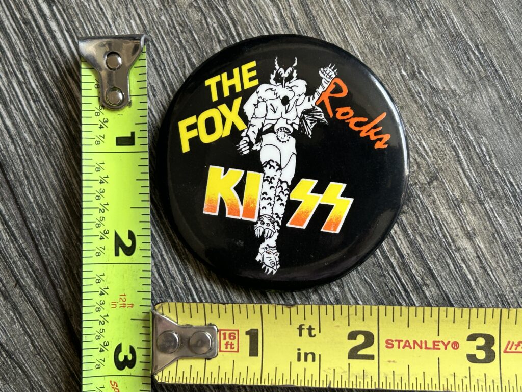 KISS Pin Button Reunion Tour 100.5 The Fox Radio Promo Louisville Vintage Kiss