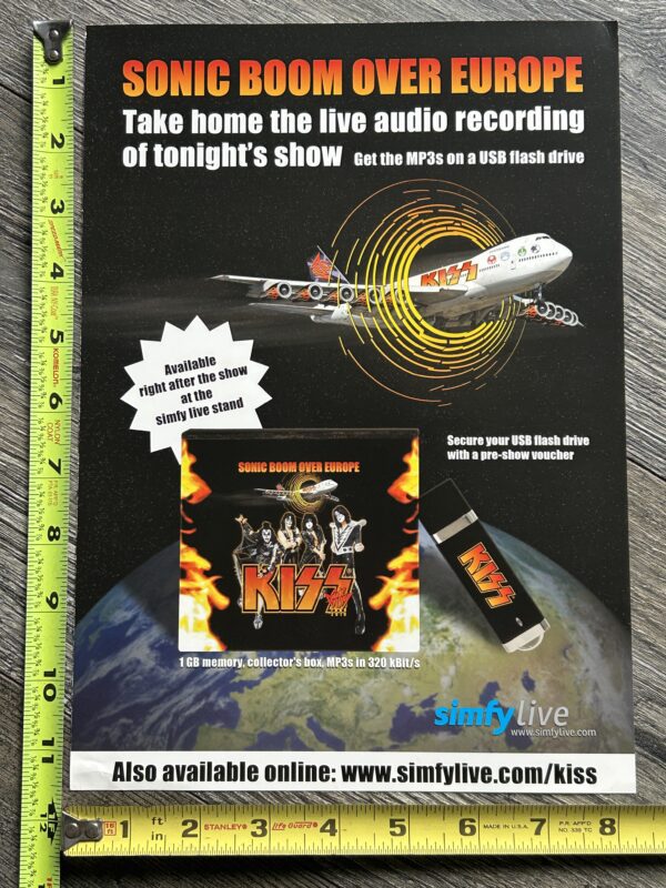 KISS Promo Display Ad Advert Concert CD USB Sonic Boom Over Europe Tour 2side