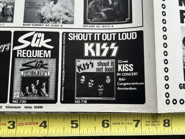 KISS Ad Advert Shout It Out Loud Vinyl Single Netherlands Vintage Kiss Aucoin