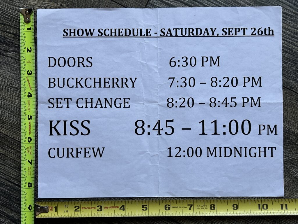 KISS Concert Backstage Sign Cobo Detroit Alive 35 Tour Sept 26 2009 Vintage Kiss