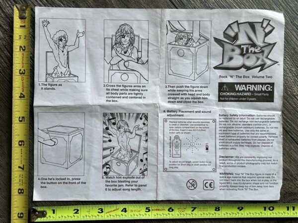 KISS Paul Stanley N The Box Instruction Sheet Vintage Kiss Destroyer Memorabilia