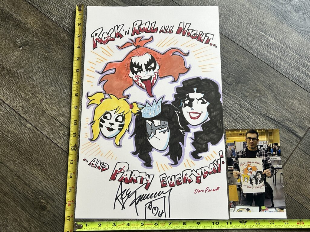KISS Archie Comics Poster Hand Drawn Art Signed ACE FREHLEY DAN PARENT Artist