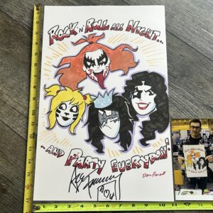 KISS Archie Comics Poster Hand Drawn Art Signed ACE FREHLEY DAN PARENT Artist