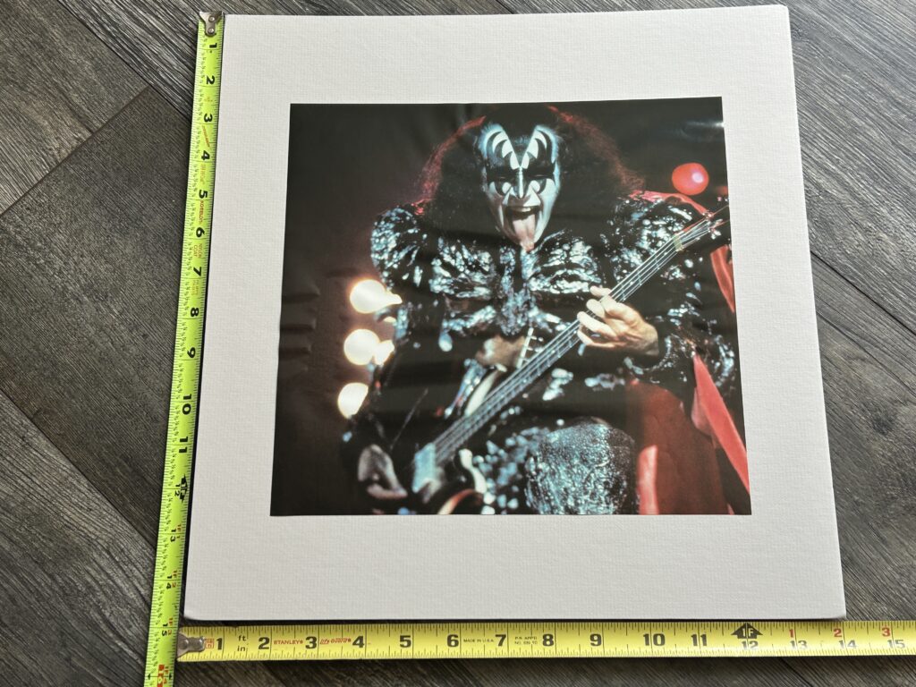 KISS Paper Photo Matted 14x15 GENE SIMMONS Dynasty Concert Tour Vintage Kiss