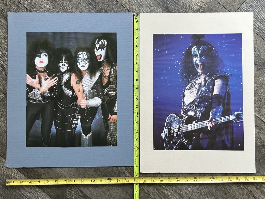 KISS Paper Photo Matted Set Reunion Tour Gene Simmons & Group Pose Vintage Kiss