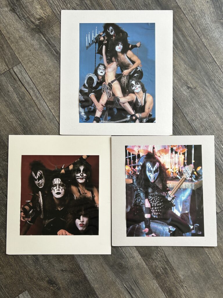 KISS Paper Photo Matted 3pc Set Dressed To Kill Alive Vintage Kiss Aucoin Era