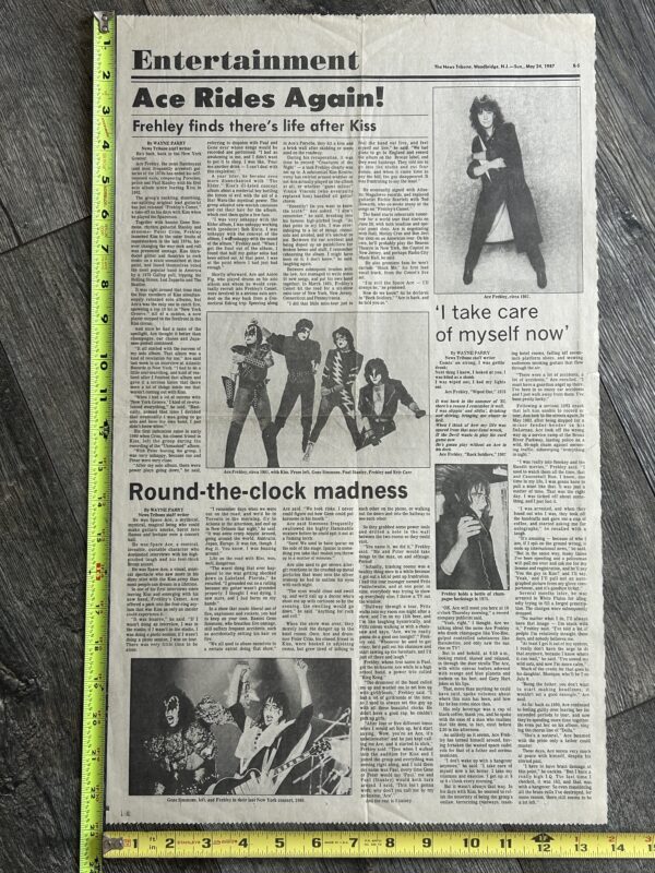 KISS Clipping Poster ACE FREHLEY Frehley's Comet 1987 Vintage Kiss 14x23