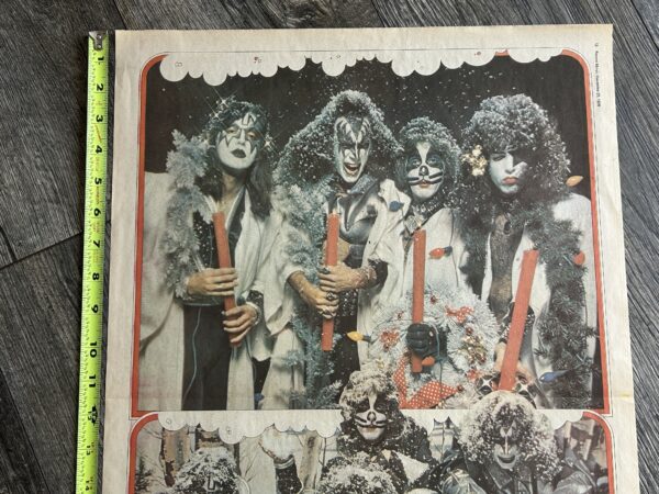 KISS Poster Merry Kissmas Rock And Roll Over 1976 UK Vintage Kiss Aucoin 16x23