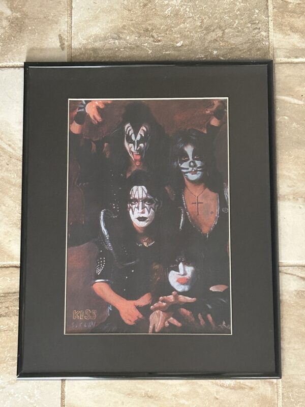 KISS Art Print Display Framed Alive Era Group Pose 1975 Vintage Kiss Aucoin Era