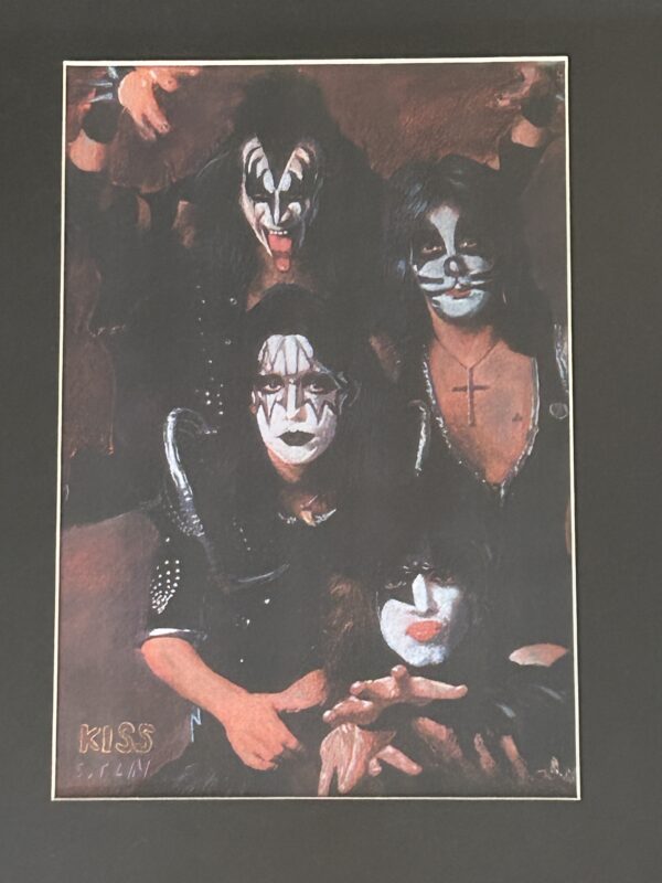 KISS Art Print Display Framed Alive Era Group Pose 1975 Vintage Kiss Aucoin Era