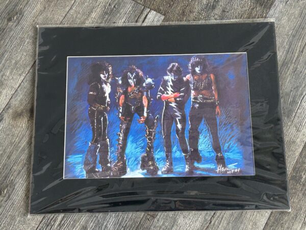 KISS Art Print Creatures Of The Night Group Pose Matted Vintage Kiss Eric Carr