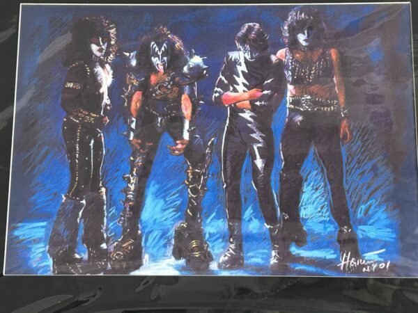 KISS Art Print Creatures Of The Night Group Pose Matted Vintage Kiss Eric Carr