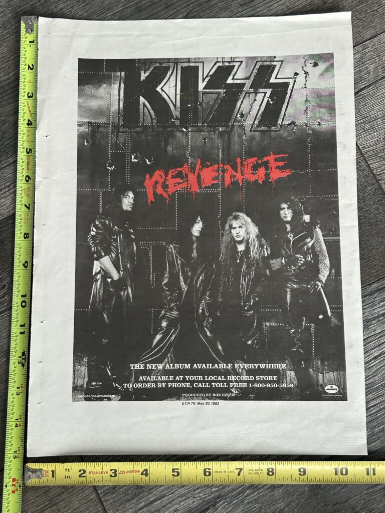 KISS Ad Advert Revenge Album 11x15 1992 Vintage Kiss Bruce Kulick Eric Singer