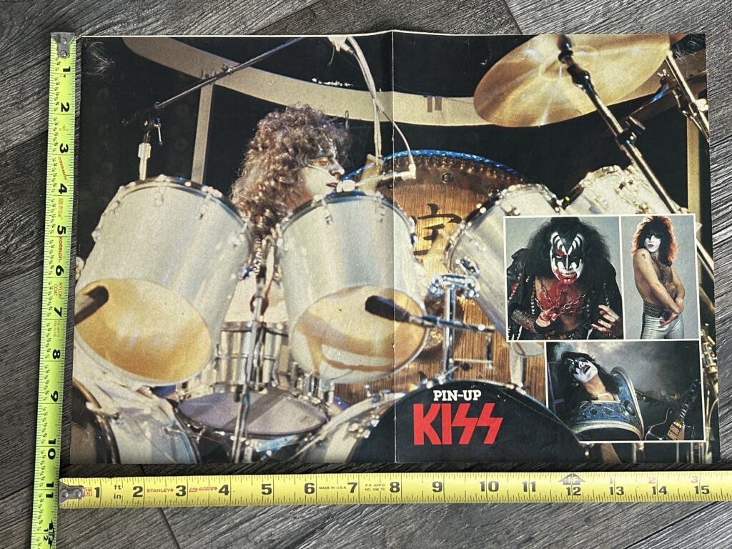 KISS Poster Centerfold Eric Carr Unmasked Tour Australia '80 Vintage Kiss Aucoin