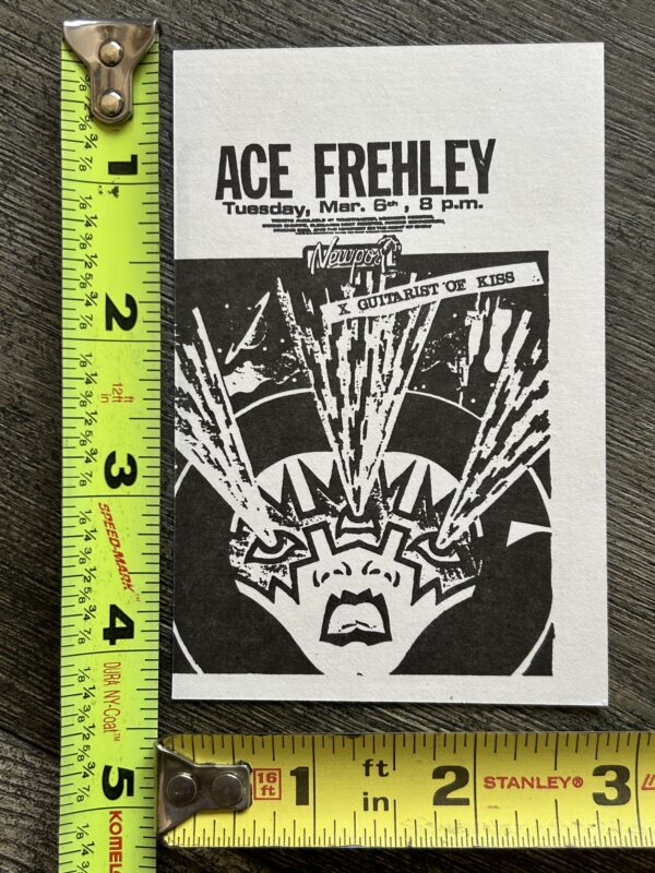 KISS Handbill Concert Ad Card ACE FREHLEY CT Rock And Roll Over Vintage Kiss