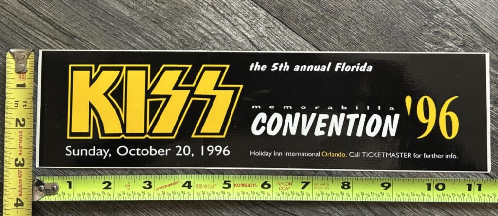 KISS Bumper Sticker 1996 Kiss Convention Expo Orlando Florida Vintage Kiss