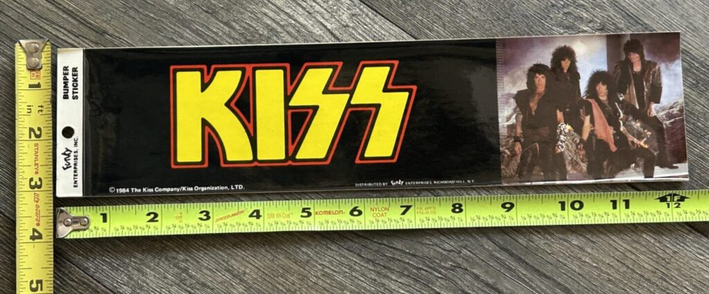 KISS Bumper Sticker Animalize Eric Carr Mark St. John 1984 UNUSED Vintage Kiss