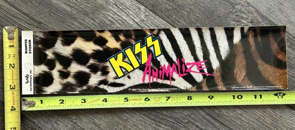 KISS Bumper Sticker Animalize Album Art 1984 UNUSED Vintage Kiss Memorabilia