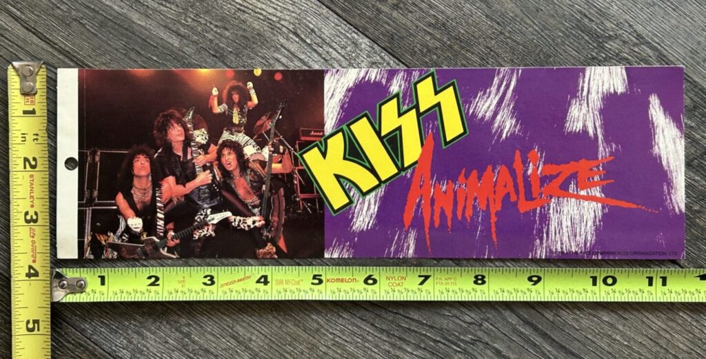 KISS Bumper Sticker Animalize Heaven's On Fire Video 1984 UNUSED Vintage Kiss
