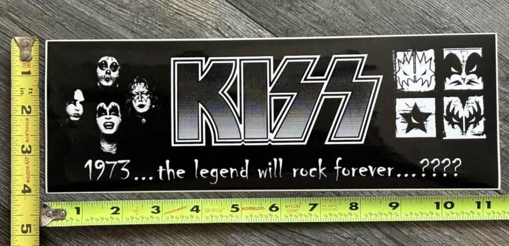 KISS Bumper Sticker Ikons 1973 The Legend Will Rock Forever UNUSED Vintage Kiss