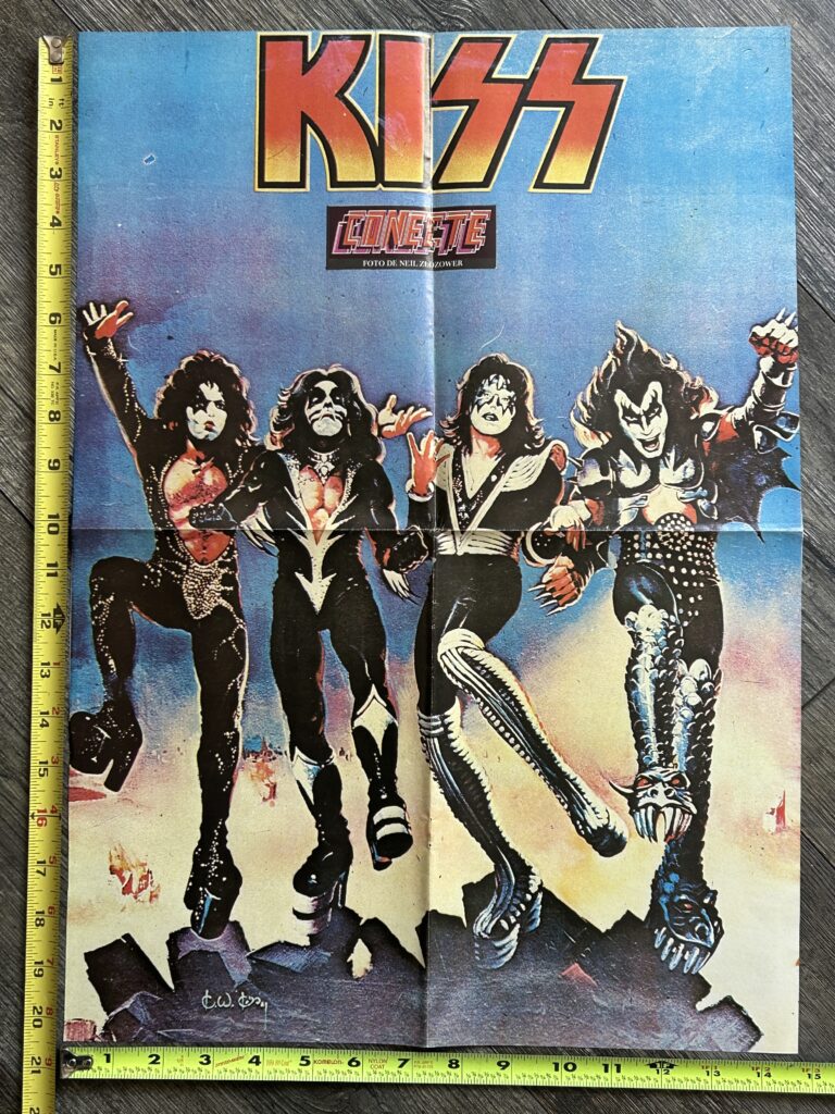 KISS Poster Centerfold Destroyer Conecte Mexico Vintage Kiss Aucoin Ken Kelly