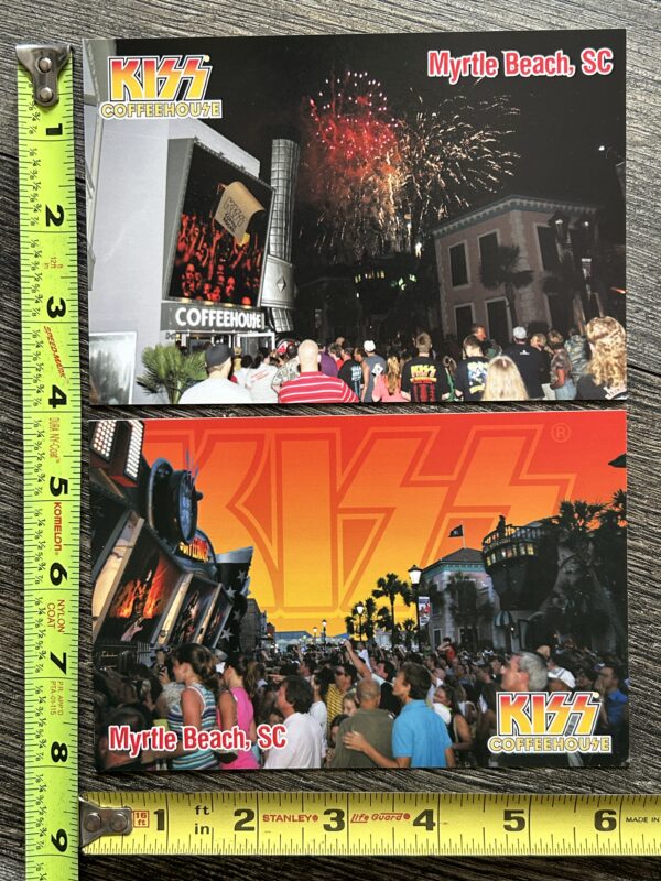 KISS Postcard Kiss Coffeehouse Fans Crowd 2007 Myrtle Beach 2pc Set Vintage Kiss