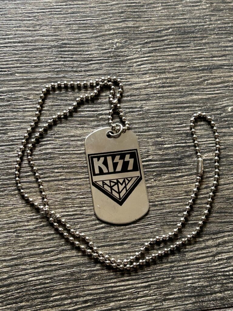 KISS Necklace Kiss Army Dog Tag Pendant Fan Club Exclusive UNWORN Vintage Kiss