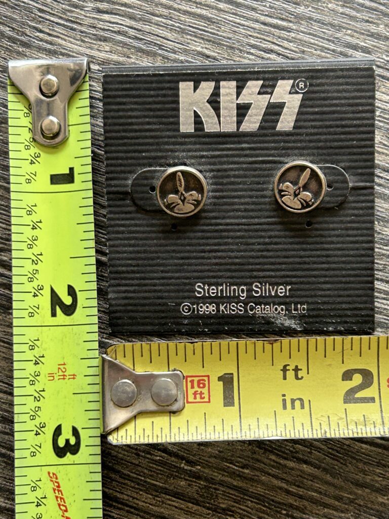 KISS Earrings Peter Criss 1998 Jewelry Spencers Vintage Kiss Sterling Silver