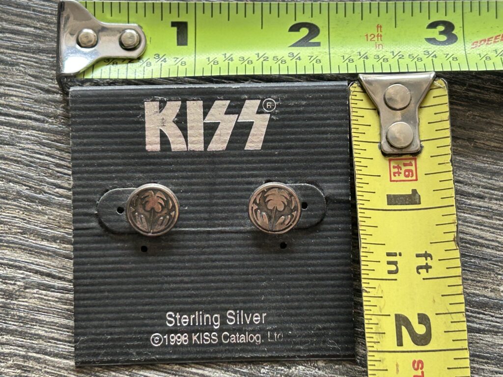 KISS Earrings Gene Simmons 1998 Jewelry Spencers Vintage Kiss Sterling Silver