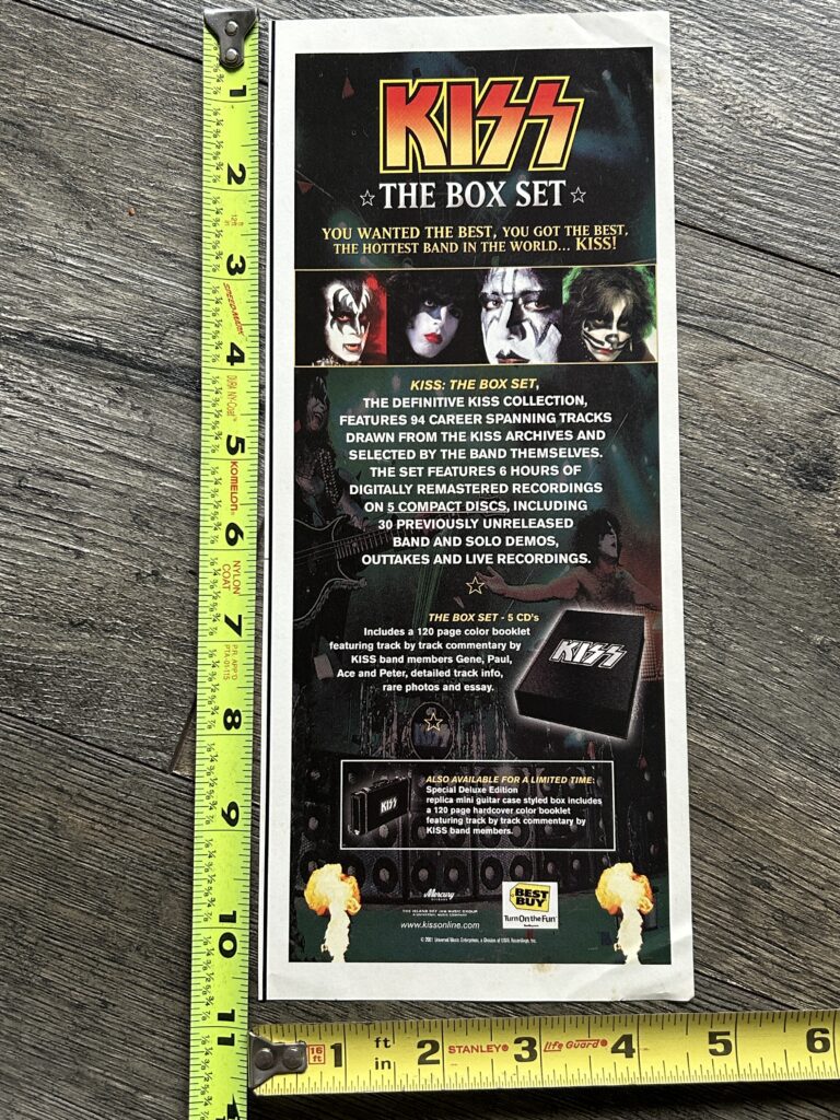 KISS Ad Advert The Box Set Best Buy 2001 CD Release Vintage Kiss Aucoin Era